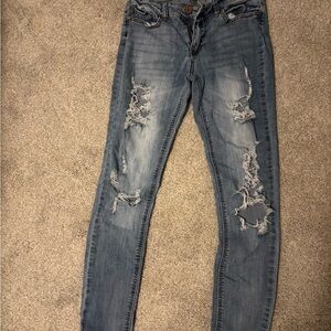 Indigo Rein Light Blue Distressed Skinny Jeans